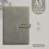Cuaderno de Negocios A5 Personalizado con Logo Imprimible Minutas de Reunión de Oficina Cuero Suave Engrosado Bloc de Notas de Trabajo