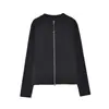 Chaqueta de Lana de Seda Cálida para Otoño e Invierno Ajustada Adelgazante Cuello Alto Cremallera Cárdigan Chaqueta Deportiva Casual de Manga Larga para Mujer