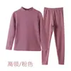 Conjunto de Roupa Íntima Térmica Feminina de Veludo à Prova de Frio com Forro de Fleece Pescoço Alto Long Johns Feminino 2023 Novo
