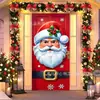 Decoração de Porta Janela de Natal Tecido de Fundo Laço Sino Tema Boneco de Neve Fundo para Fotos Fonte de Fábrica Transfronteiriça