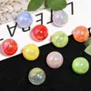 Nuevas Cuentas Redondas Crackle Chapadas en UV Acrílico con Brillo Fino Agujero Recto Cuentas para Pulsera Keychain Accesorios de Joyería Cuentas
