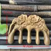 Pente de Sândalo Verde com Cabo Pente de Massagem Dentes Largos Pente de Massagem Massagem Cabeça Meridiano Pente de Madeira