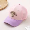 Nueva Gorra de Béisbol Color Block Elegante Coreana Japonesa Protección Solar para Bebé Verano Lindo Oso Gorra de Media Malla Pico de Pato para Niños