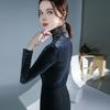 Camisa interior de terciopelo de dos piezas falsas para otoño e invierno, nueva blusa con diseño de malla estampada, camisa pequeña de moda para mujer
