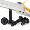 Tornillos Autorroscantes de Acero Inoxidable 304 Cabeza Plana Negra con Arandela y Cola Plana, M2~M5 Tornillos Autorroscantes Estándar Guangdong Pwb