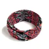 Diadema Bohemio Ins Versátil Elegante Nudo Cruzado Diadema Deportiva de Yoga Estampada Versión Ancha para Mujeres con Coronilla Alta