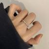 Anillo de plata de ley 925 para mujer, estilo japonés y coreano, personalidad de moda simple, cadena irregular, anillo de plata tailandesa vintage con cara sonriente