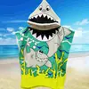 Capa Infantil Estampada de Dibujos Animados de Venta Caliente Transfronteriza Bata con Capucha Infantil de Microfibra Toalla de Baño Portátil Suave de Secado Rápido