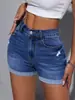 [Fábrica de Mezclilla Transfronteriza] Personalización de Lotes Pequeños de Pantalones Cortos de Mezclilla Estampados Europeos, Americanos y Latinoamericanos Transfronterizos