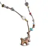Nuevo Collar de Cuerda Trenzada con Cuentas de Caballo Estilo Chino Retro para Mujer Cadena Larga para Suéter Accesorios de Moda Otoño e Invierno Diseño Único