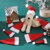 Chapéu de Pirulito Transfronteiriço Novo Mini Chapéu de Natal Conjunto de Talheres Chapéu de Tecido Não Tecido Decorações de Natal