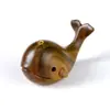 Incensário Esculpido Baleia de Sândalo Roxo e Sândalo Verde, Ornamento de Mão para Decoração de Incenso em Casa e Templo, Artesanato e Incensário de Madeira