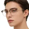 Populares Gafas Retro Color Verde Oliva Anti-Luz Azul para Miopía Se Pueden Combinar con Montura de Gafas de Media Montura Lisa con Ceja para Graduación