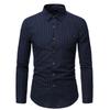 Comercio Exterior Transfronterizo Ropa de Hombre Nueva Temporada de Primavera y Otoño Camisas de Manga Larga Rayadas Cepilladas para Hombres Camisas Formales de Negocios para Hombres