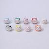 Gato de la Suerte de Cerámica de Colores Cabeza de Gatito Pintada a Mano Accesorios de Cuentas Pulsera Hecha a Mano DIY Materiales para Joyería Venta al por Mayor