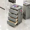 Gabinete de Herramientas para Salón de Belleza Mesa Espejo para Salón de Peluquería Gabinete con Cajones Gabinete de Almacenamiento de Madera para Cortar el Cabello Gabinete de Trabajo para Barbería
