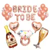 Conjunto de Balões Ouro Rosa Noiva a Ser Decoração de Fundo para Casamento Combinação de Balões para Decoração de Festa de Casamento