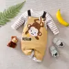 Roupas de Bebê Recém-Nascido Macacão Cem Dias Bebê Lua Cheia Desenho Alça Macacão Longo de Escalada 0-1 Ano Roupas Harbin Transfronteiriças