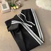 Pantalones Casuales Deportivos Versátiles de Pierna Ancha Sueltos Rayados Retro Cintura Elástica para Hombre Adolescente Pantalones de Chándal Hombre