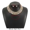 Juego de Collares Gargantilla Corta Versátiles de Perlas Artificiales para Bodas Transfronterizas, Juego de Collares Gargantilla Exagerados y Elegantes, Exquisitos Accesorios de Banquete
