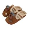 Zapatos de Invierno para Mujer con Bloques de Color Retro, Lazo, Peluche de Osito de Peluche, Cálidos para Exteriores, Zapatos Birkenstock, Lindos Zapatos de Algodón con Mariposas