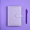 En stock Carpeta de anillas A5A6 transfronteriza cuaderno de hojas sueltas bolsa con cremallera de macarrón cuero cuaderno de hojas sueltas Hand Book Mayoreo