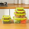 Tampa de Silicone Crisper Caixa Transparente Selada Doméstica Grau Alimentício Cozinha Caixa de Armazenamento para Geladeira Tampa Macia Portátil Caixa para Frutas