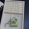 Bolsa Mini de Cuero de Color Dopamina con Cadena de Perlas y Cambio de Color Collar de Gato Kt Accesorios de Vestir con Diseño Largo para Mujer