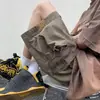Shorts de trabalho funcionais plus size para homens, shorts casuais finos de verão no joelho, calças esportivas trendy de comprimento médio, shorts de praia