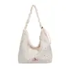 Bolsa de encaje floral hueca estilo bosque para niñas, bolsa de compras de tela de gran capacidad, monedero de mano, bolsa cruzada versátil para el día a día