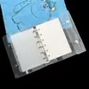 Cubierta para Cuaderno de Hojas Sueltas A7 Transparente Anillas de Binder Simples Tapa Blanda Hecho a Medida