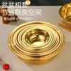 Bacia Multifuncional de Aço Inoxidável Dourado para Lavar Legumes, Lavar Arroz, Escorrer Água, Bater Ovos e como Cesta de Frutas Doméstica
