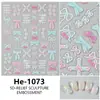 Redanco nuevo 5D relieve lindo lazo concha luz pegatinas para uñas estéreo calcomanías para uñas He-1073