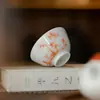 Dinastía Tang y Song Rojo Alumbre Pintado a Mano Bajo Esmalte Bambú Cerámica Taza Maestra Juego de Té Kung Fu Taza de Té para el Hogar Taza Individual Taza de Degustación