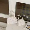 2026 Nova Bolsa de Bowling de Mão com Renda de Bolinhas e Laço, Bolsa de Mão Estilo Menina, Bolsa Transversal Pai e Filho