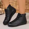 Comercio electrónico transfronterizo, talla grande 026 colección otoño/invierno nueva, botines planos para mujer, modernos y casuales, versátiles con cremallera lateral