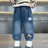 Jeans para Niños Estilo Otoño Ultraman Pantalones 2026 Nuevo Estilo Moda Bebé Niño Casual Rectos Largos