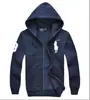 Jaqueta Polo Masculina com Capuz Estilo Primavera e Outono Transfronteiriça Cardigan RL Cor Sólida Moletom Bordado Solta Tamanho Grande Tendência
