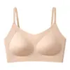 Ropa interior invisible, cómoda y sin costuras para mujer con copas fijas, soporte suave, efecto de realce y recogimiento, reducción de busto lateral y hermoso diseño de espalda