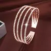 Pulseras de Cristal con Pedrería de Diamantes Europeas y Americanas Simples y de Moda, Pulseras Completamente de Diamantes, Joyería Brillante para Mujer al por Mayor