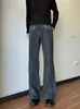 Jeans masculinos pretos e cinzas de perna larga, modeladores, compridos, estilo high street americano, versáteis, da moda, em estoque para atacado