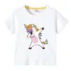 Unicórnio Nova Roupa Infantil Camiseta de Manga Curta de Verão Infantil Camiseta Básica para Meninas Camiseta de Manga Meia-manga para Bebê Top Infantil