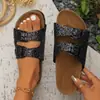 026 Verão Novo Solado Macio Fivela Ken Tira Única Fivela Dupla Lantejoulas Tamanho 35-44 Havaianas Fashionáveis Femininas