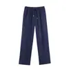 Moda europea y americana transfronteriza para mujer: chaqueta popular de cremallera de corte holgado + pantalones de pierna ancha con cintura elástica