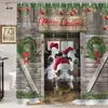 Cortina de ducha de Papá Noel divertida más vendida en Amazon Temu, cortina de ducha y cortina de ventana de poliéster impermeable con impresión digital navideña