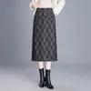 Elegante falda lápiz de cuadros para mujer, nueva colección otoño/invierno 2026, de cintura alta, de longitud media, corte recto, adecuada para el trabajo