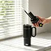 Nova caneca térmica de aço inoxidável 316, grande capacidade, copo de gelo portátil, alto valor estético, com alça, adequado para uso ao ar livre e em carro