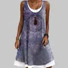 Vestido Transfronterizo para Mujer Verano Tirantes de Alta Gama Falda con Estampado Digital 3D Vestido Largo de Alta Gama Americano para Mujer