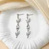 Pendientes de Hoja y Pétalo Estilo Europeo y Americano Más Vendidos Transfronterizos, Pendientes de Lujo Ligero de Hoja y Tulipán de Moda al por Mayor