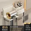 Soporte para secador de pelo de aluminio sin taladro Estante de almacenamiento para pared de baño con caja de almacenamiento Estante de almacenamiento para secador de pelo Instalación sin taladro